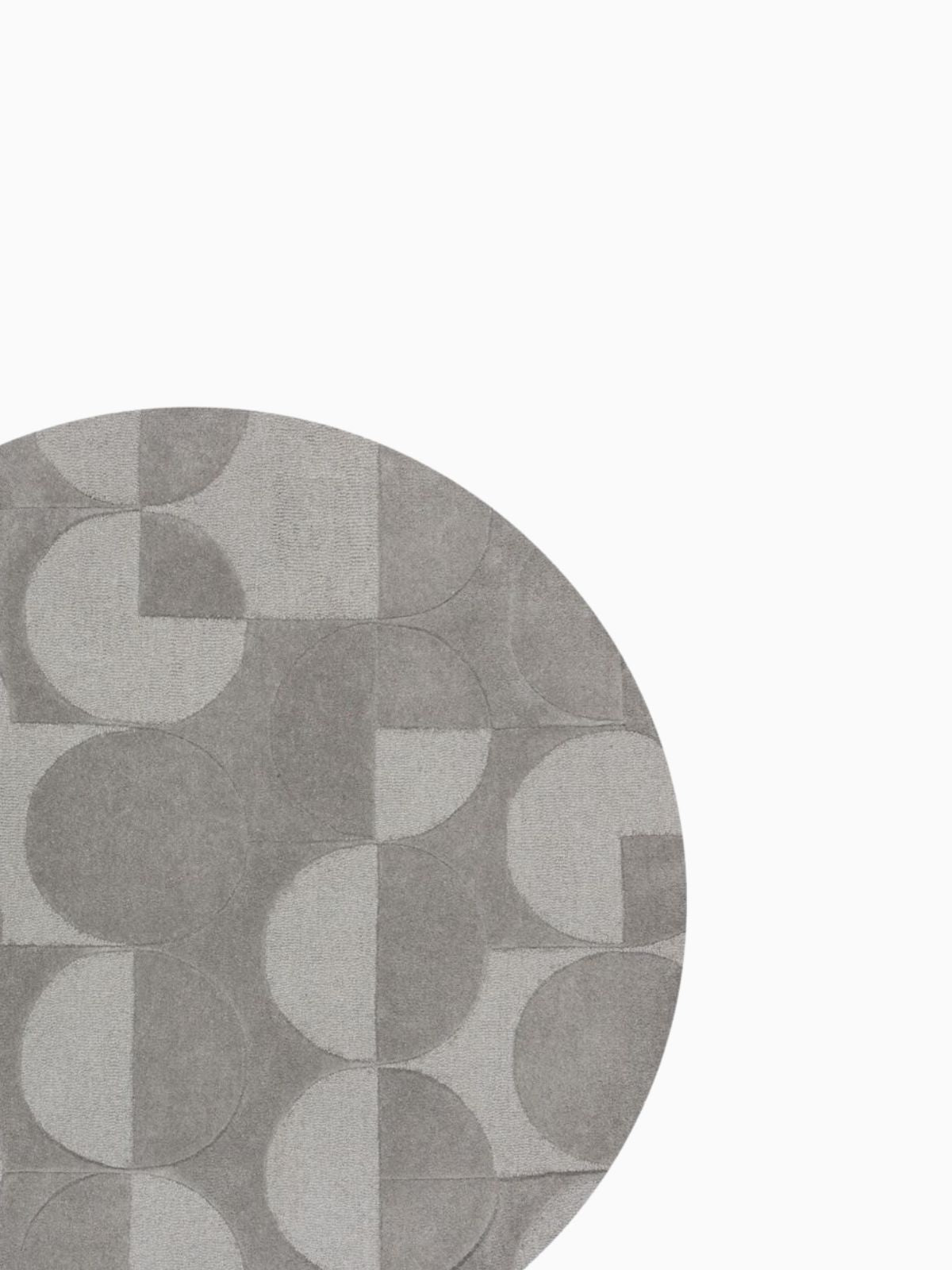 Tappeto rotondo Gigi in lana, colore grigio 160x160 cm.-4