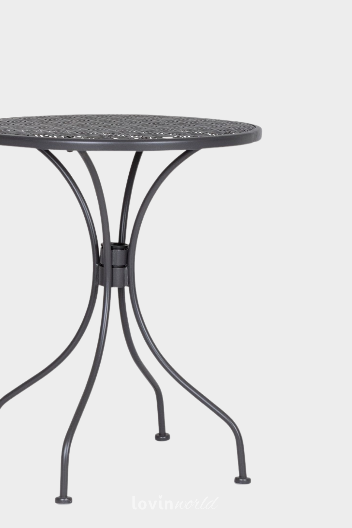Tavolino da esterno Lizette Ø60 cm. in acciaio, colore nero-5