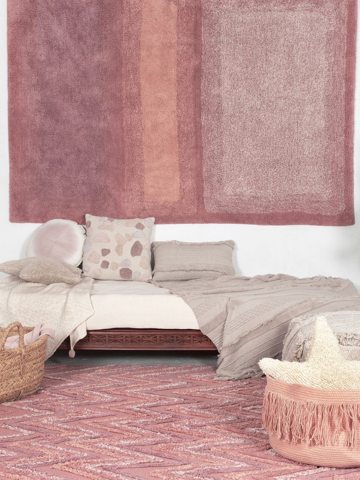 Tappeto in cotone lavabile Water Canyon Rose, 140x200 cm.-3