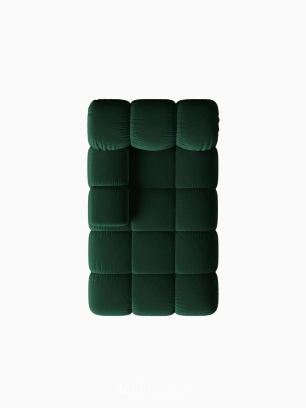 Divano modulare sinistro Bellis in velluto, colore verde-4
