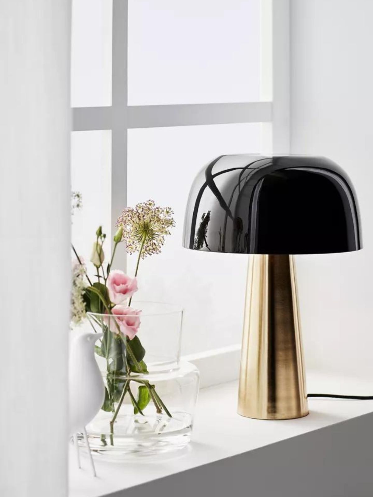 Lampada da tavolo Blanca, in colore bronzo/nero-2