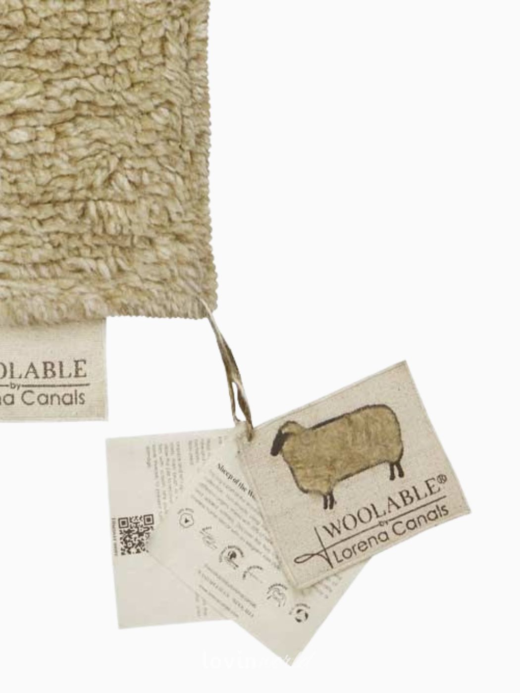 Tappeto di lana Tundra Blended Sheep, in colore beige-4