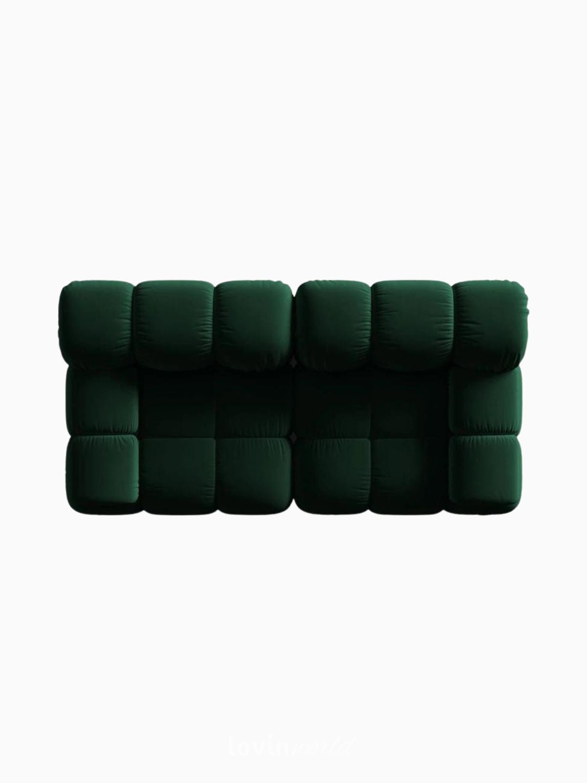 Divano modulare 2 posti Bellis in velluto, colore verde-4