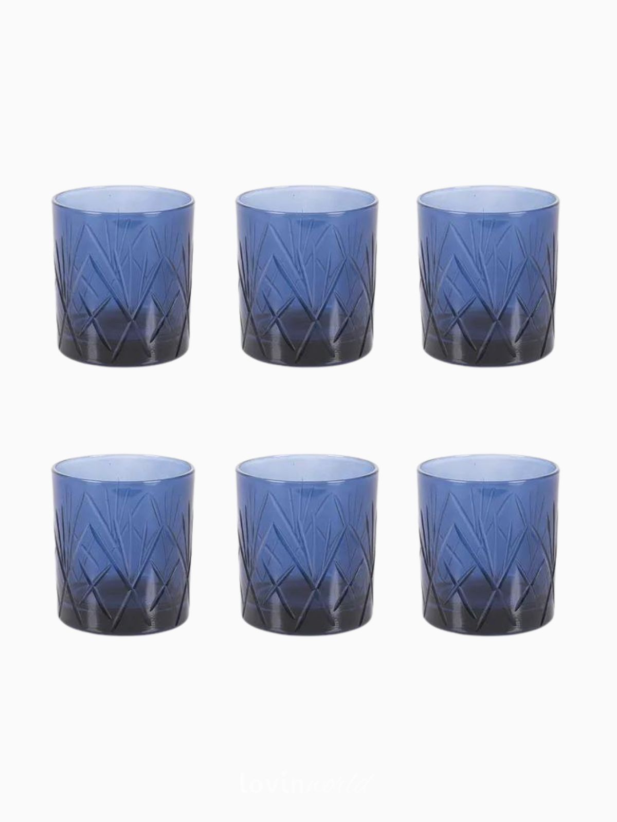 Set 6 Bicchieri Alsazia in vetro, colore blu 30 cl-2
