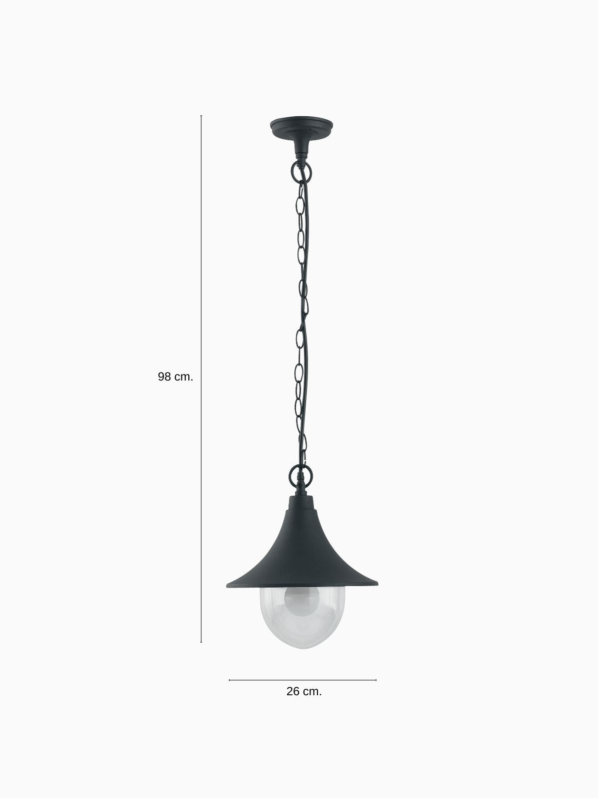 Lampada a sospensione da esterno Pavia in alluminio, colore nero-4