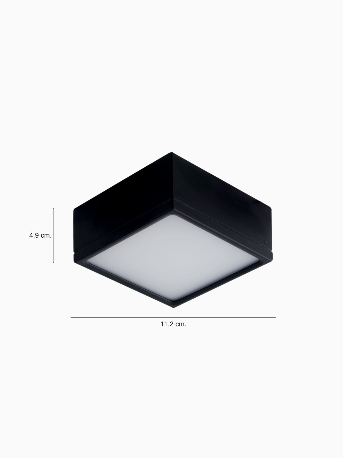 Plafoniera quadrata da esterno Led Klio in alluminio, colore nero-4
