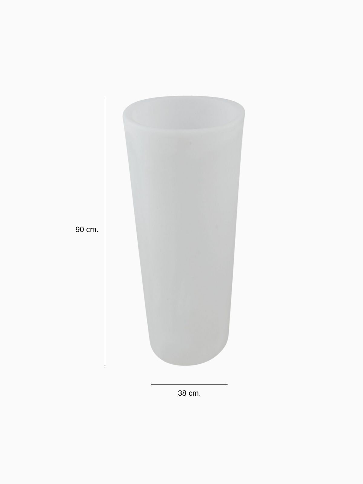 Vaso da esterno a LED Geco in polietilene, colore bianco 90 cm.-4