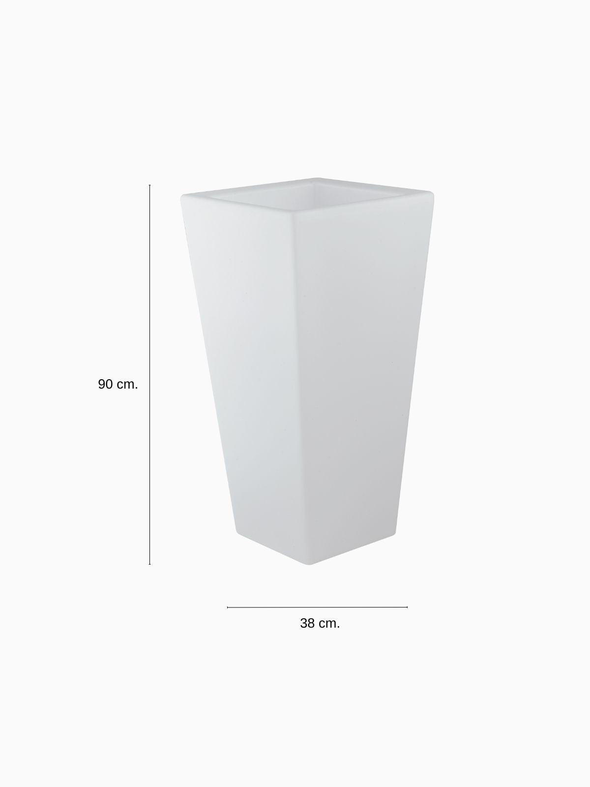 Vaso da esterno quadrato a LED Geco in polietilene, colore bianco 90 cm.-4