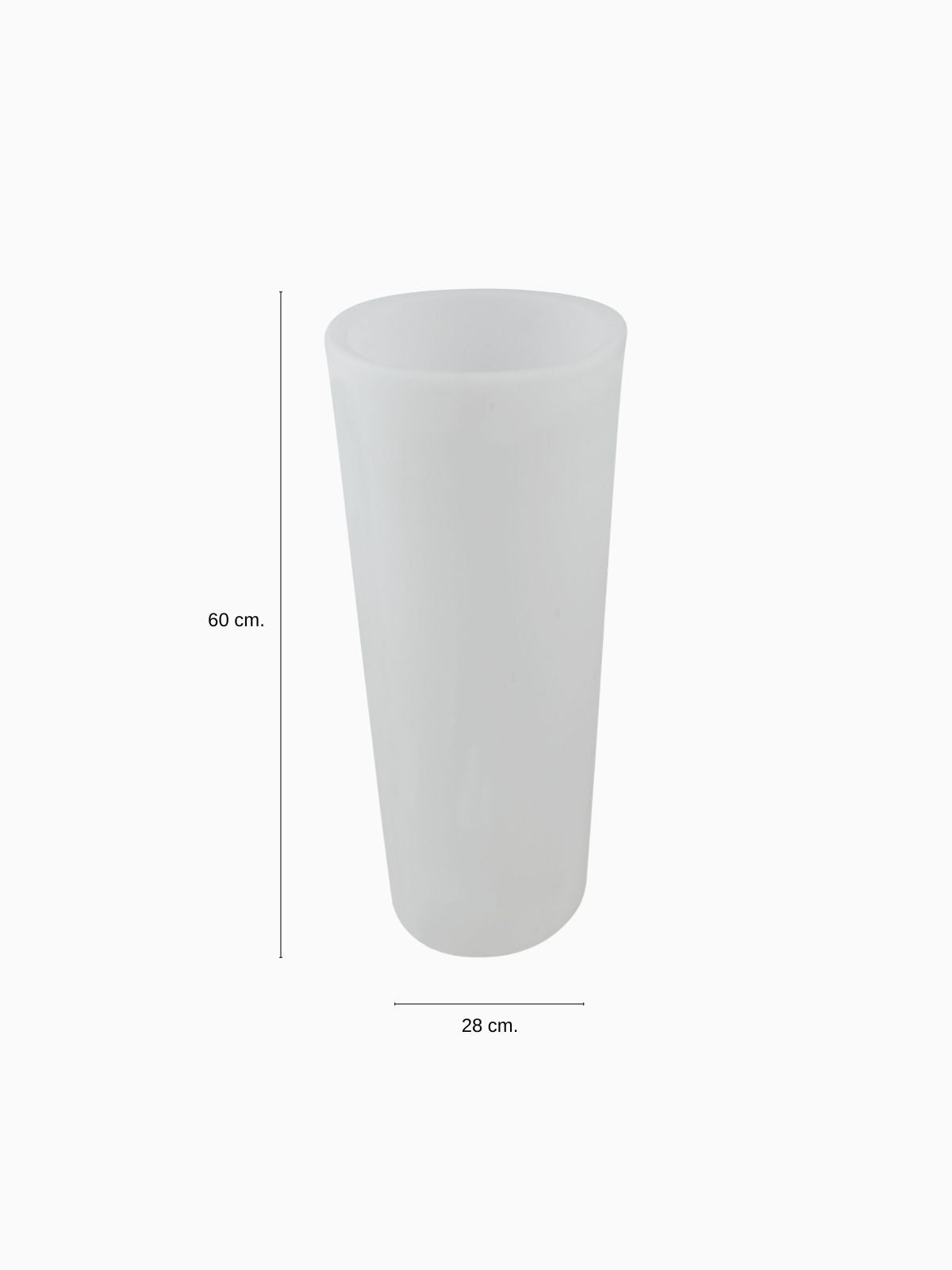 Vaso da esterno a LED Geco in polietilene, colore bianco 60 cm.-4