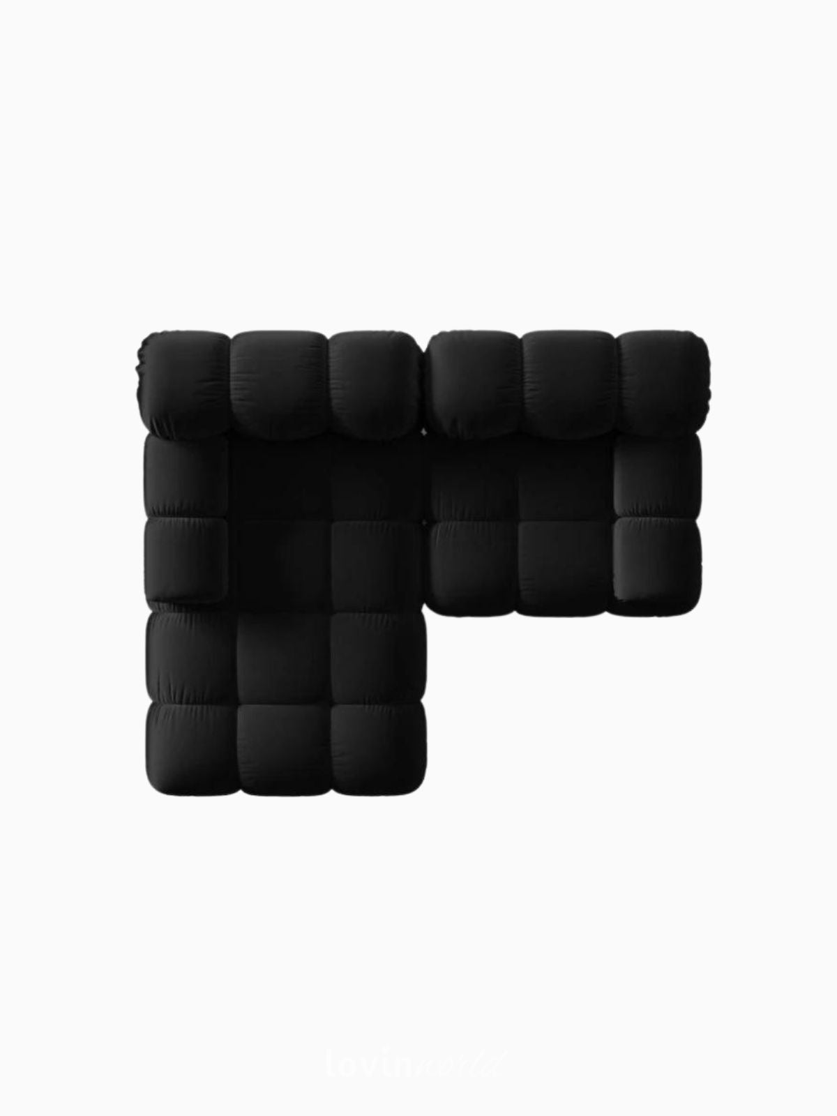 Divano modulare 3 posti Bellis in velluto, colore nero-5
