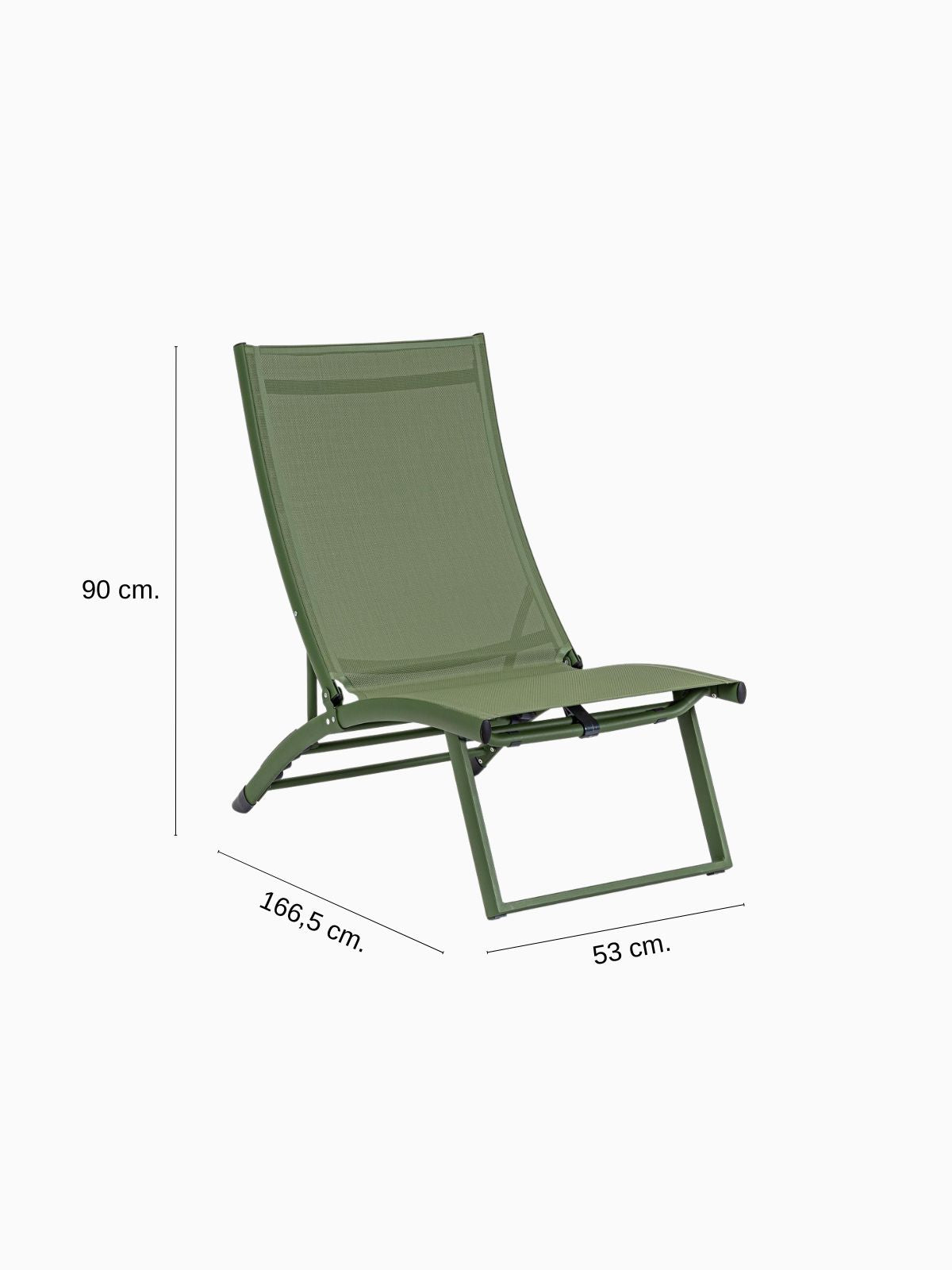 Poltrona da esterno reclinabile Taylor, in colore verde-5