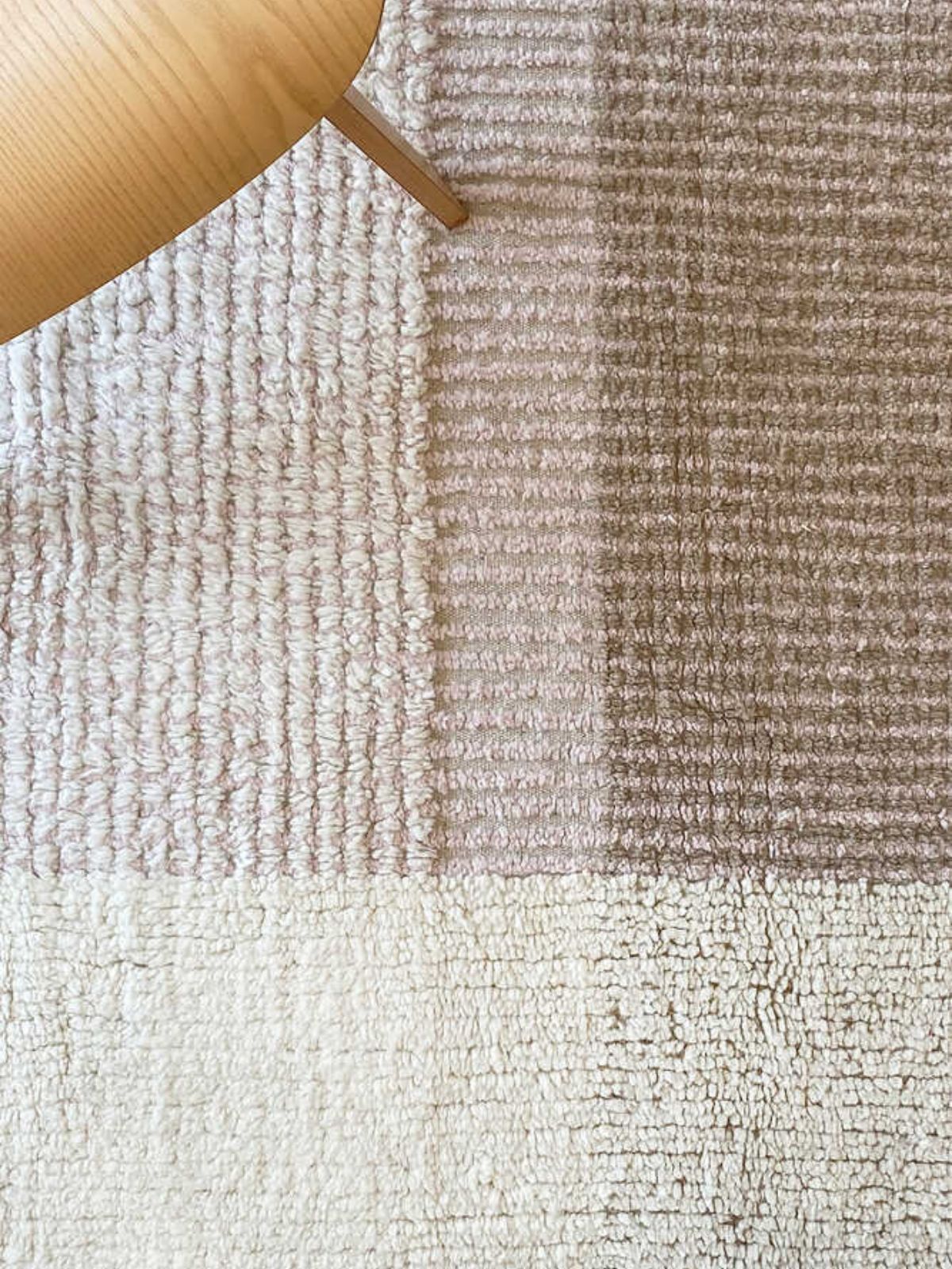 Tappeto lavabile Kaya in lana, colore rosa 120x170 cm.-3