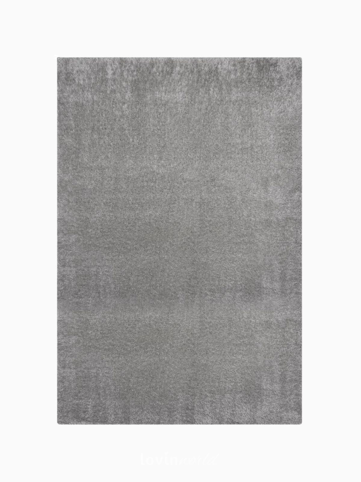 Tappeto shaggy Velvet in poliestere, colore grigio chiaro-1