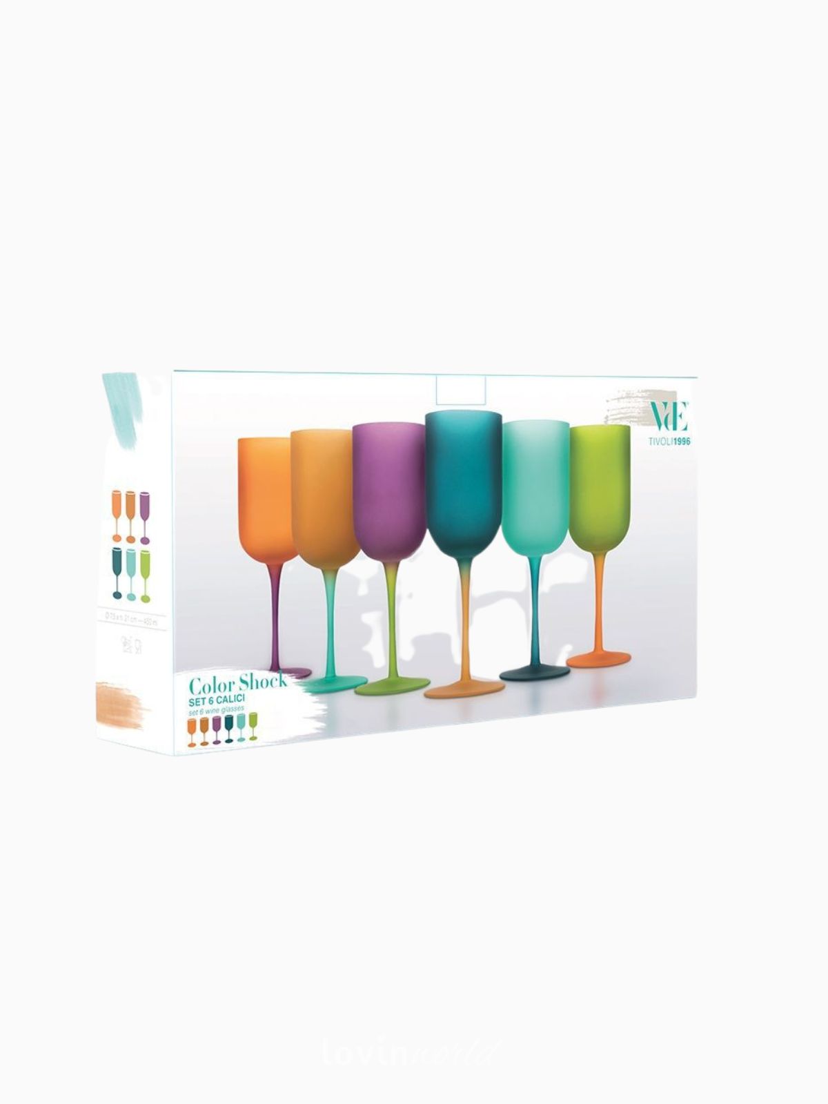 Set 6 Calici Color Shock in vetro, effetto frosted 45 cl-5