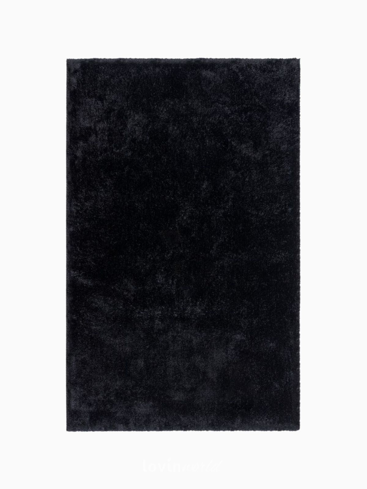 Tappeto shaggy Velvet in poliestere, colore nero-1