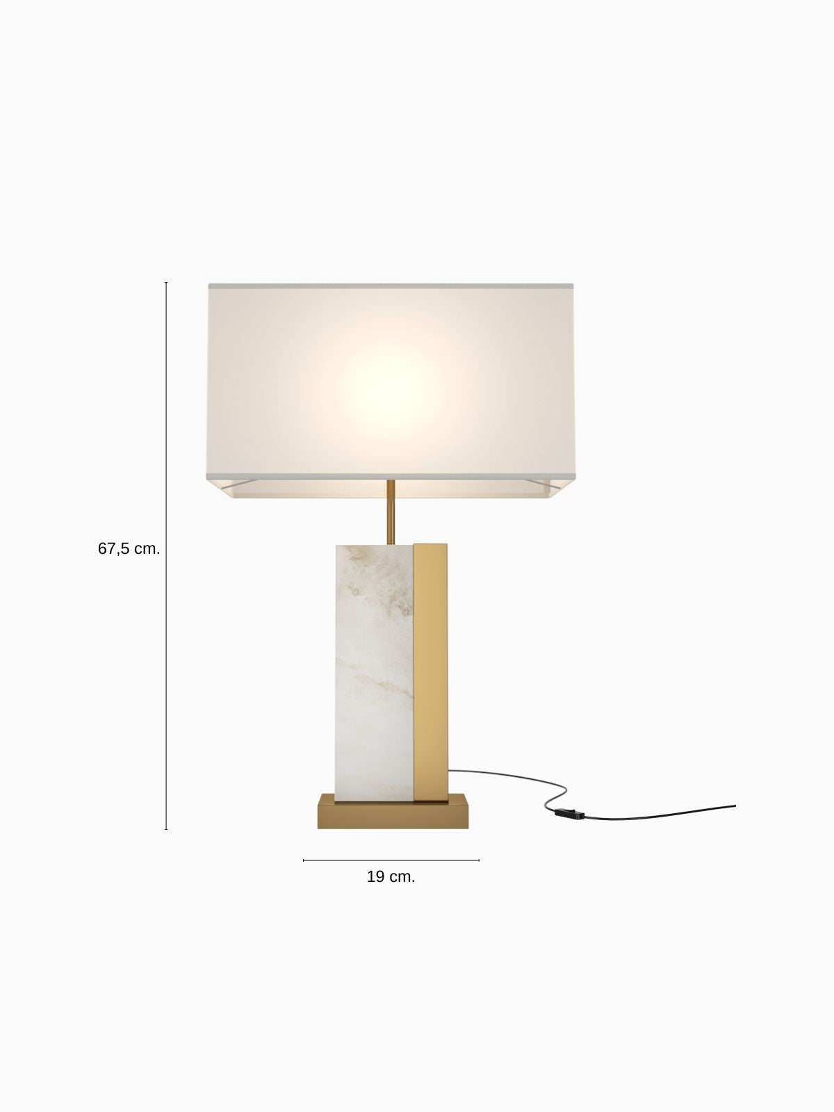 Lampada da tavolo Bianco, in colore ottone-5