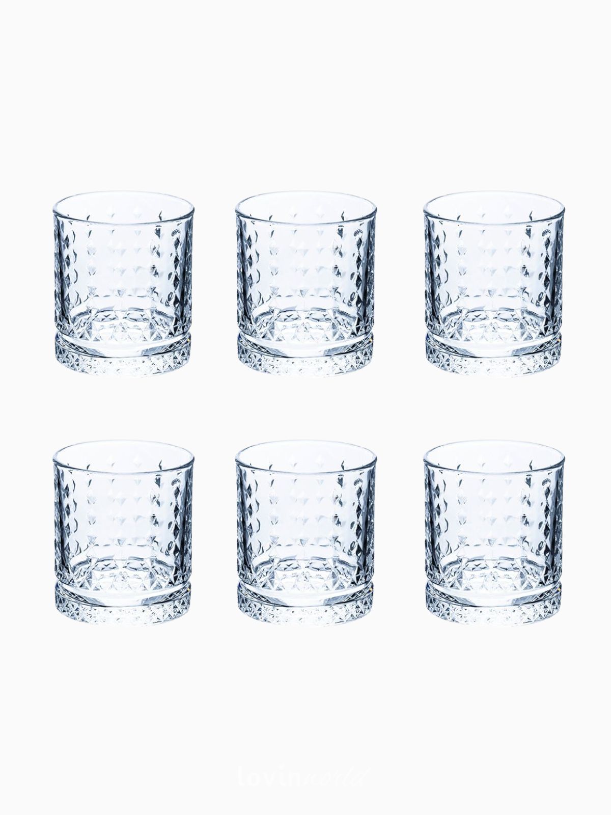 Set 6 Bicchieri acqua Classic Rombi in vetro 40 cl-2