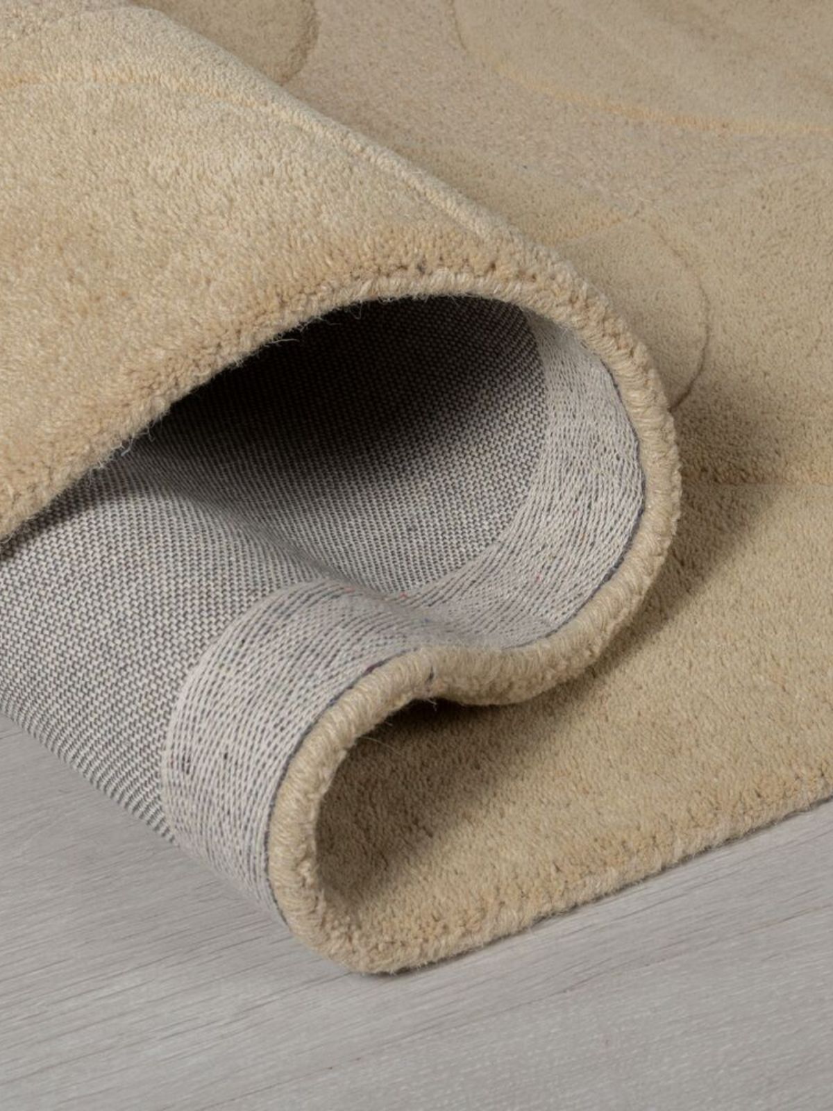 Tappeto rotondo Gigi in lana, colore naturale 160x160 cm.-5
