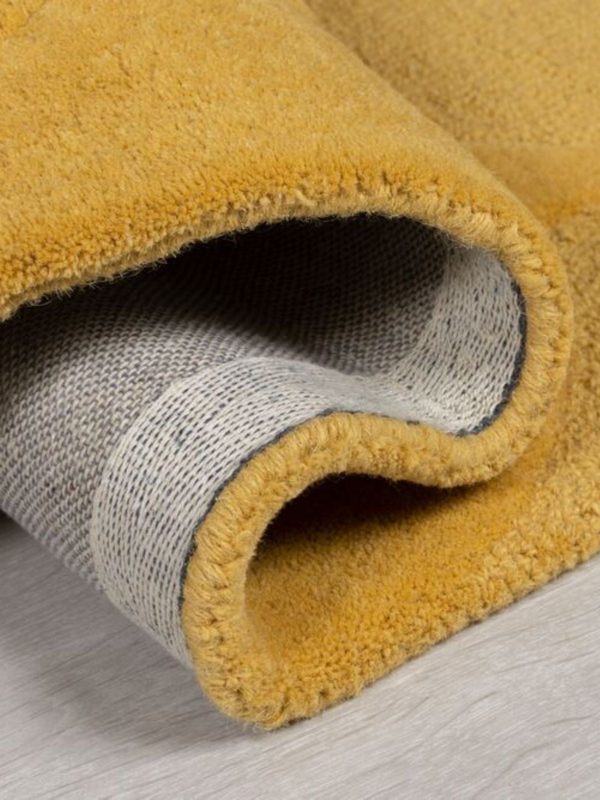 Tappeto rotondo Gigi in lana, colore ocra 160x160 cm.-5