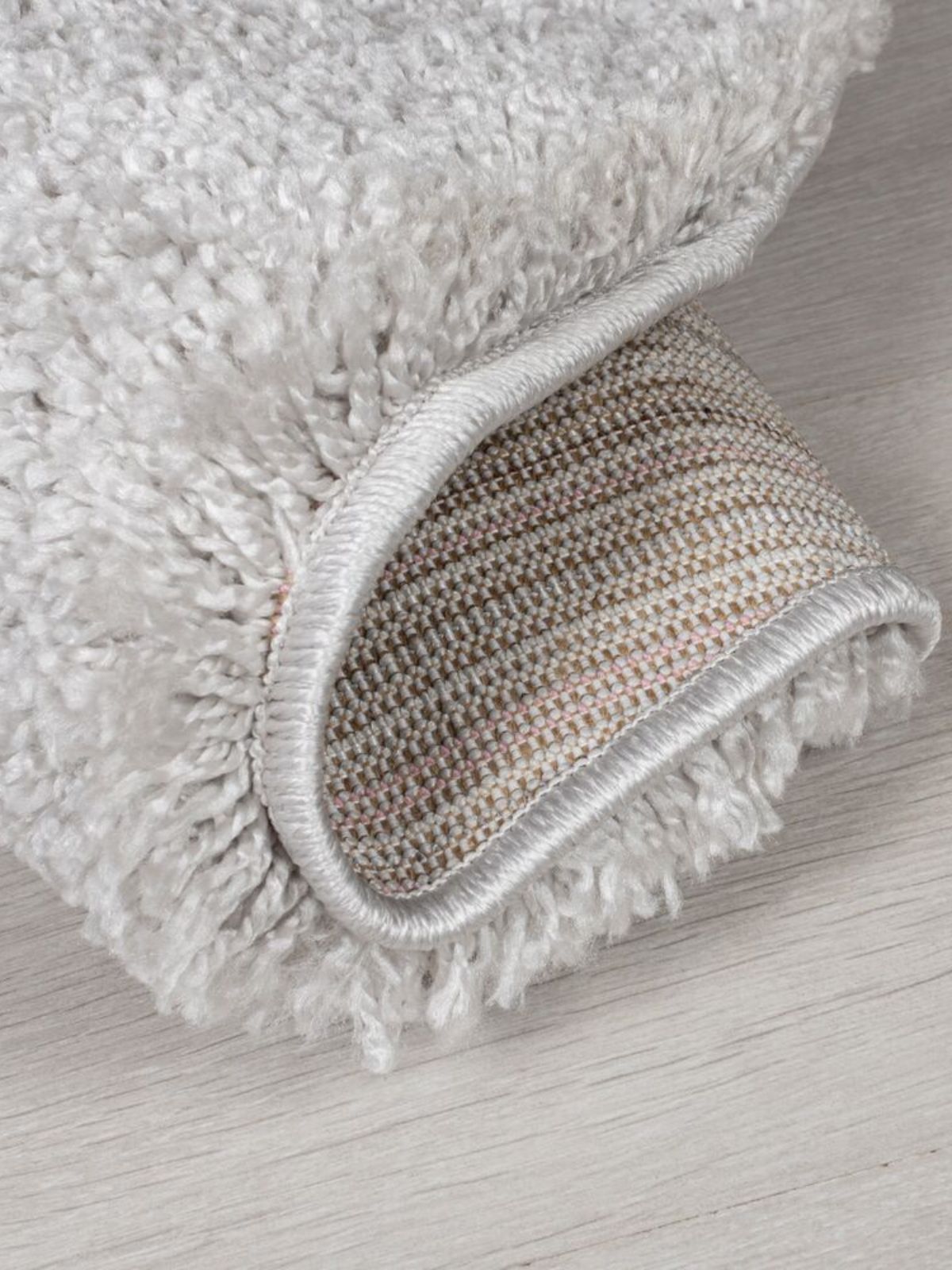 Tappeto rotondo shaggy Feather Soft in polipropilene, colore grigio 133x133 cm.-6