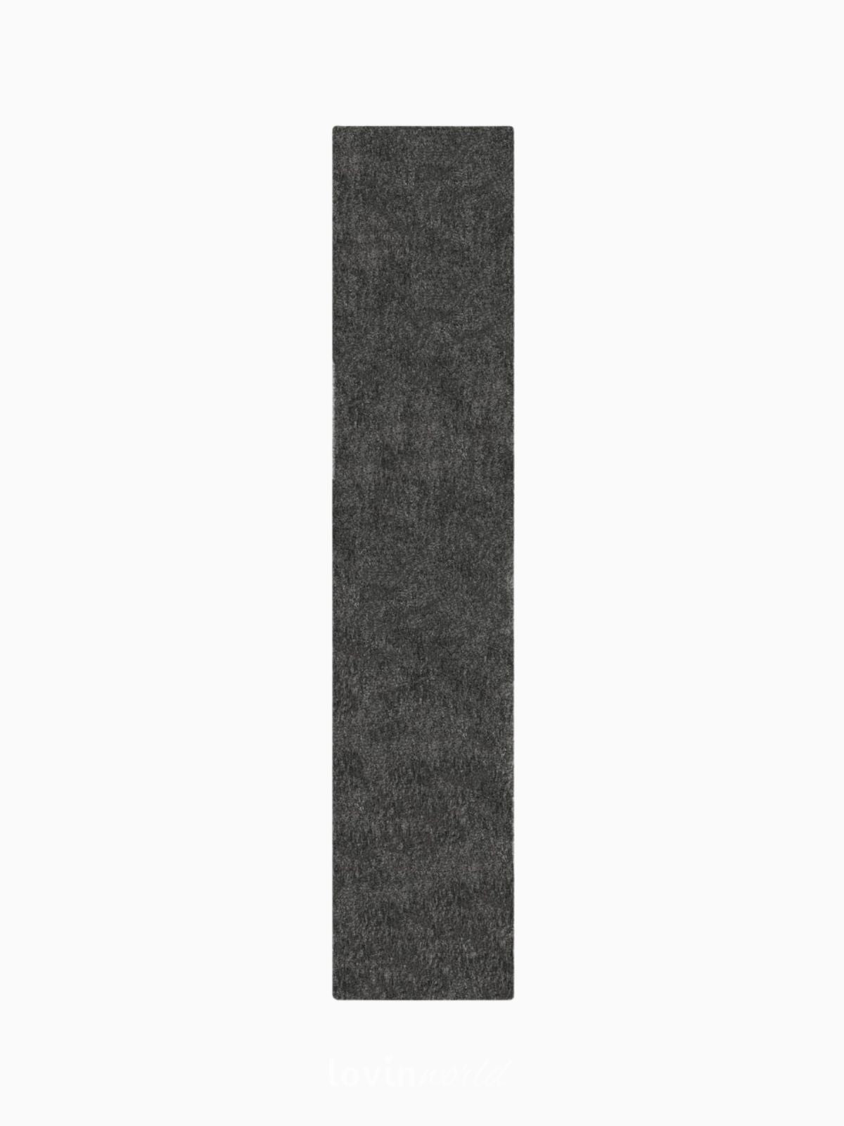 Runner shaggy Velvet in poliestere, colore grigio 60x230 cm.-1