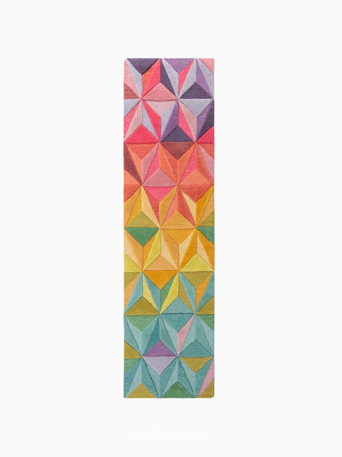 Runner di design Reverie in lana, multicolore 60x230 cm.-1