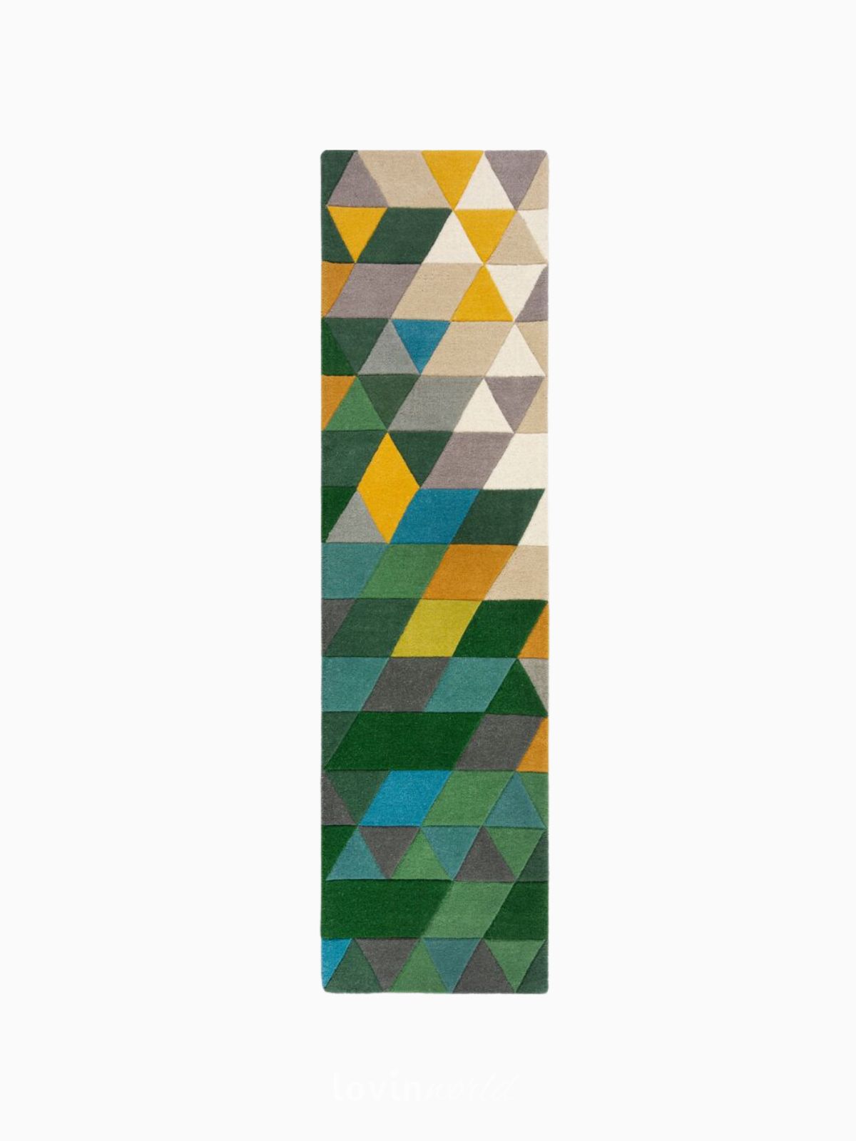  Runner di design Prism in lana, multicolore 60x230 cm.-1