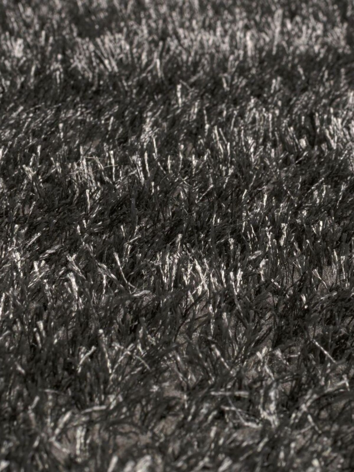 Tappeto shaggy Velvet in poliestere, colore grigio-4