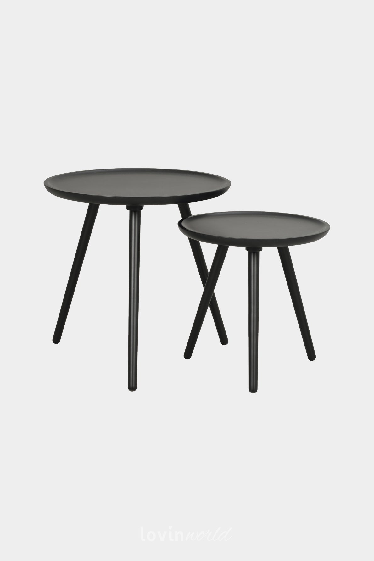 2 tavoli da caffè Daisy, in colore nero, 50x50 cm.-LovinWorld