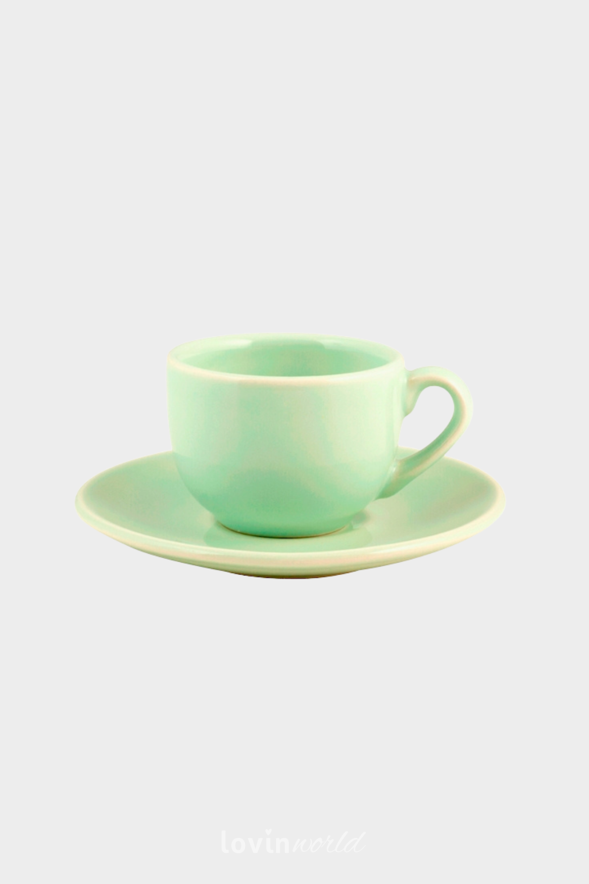 6 Tazzine caffè Madeline con piattino, in colore verde, 10 cl.-1