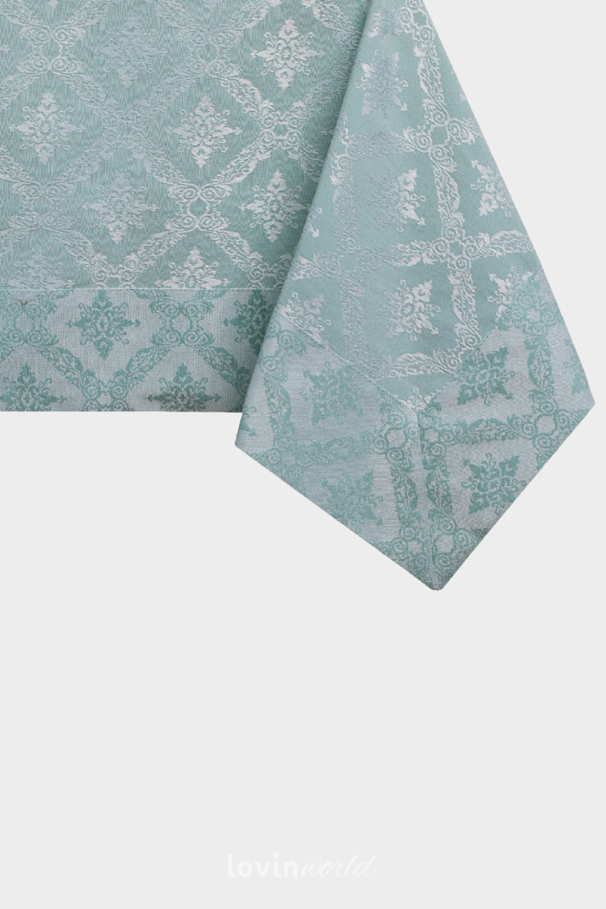 Tovaglia Maya in cotone con stampa, colore menta-1