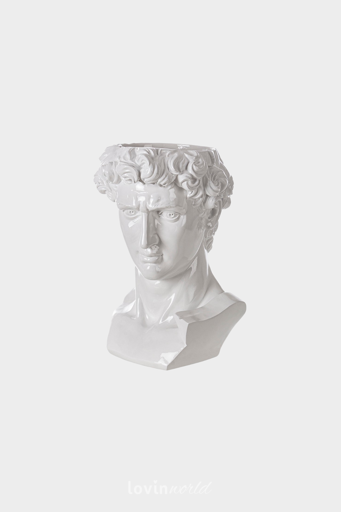 Busto decorativo Olympus in colore bianco 40 cm.-1