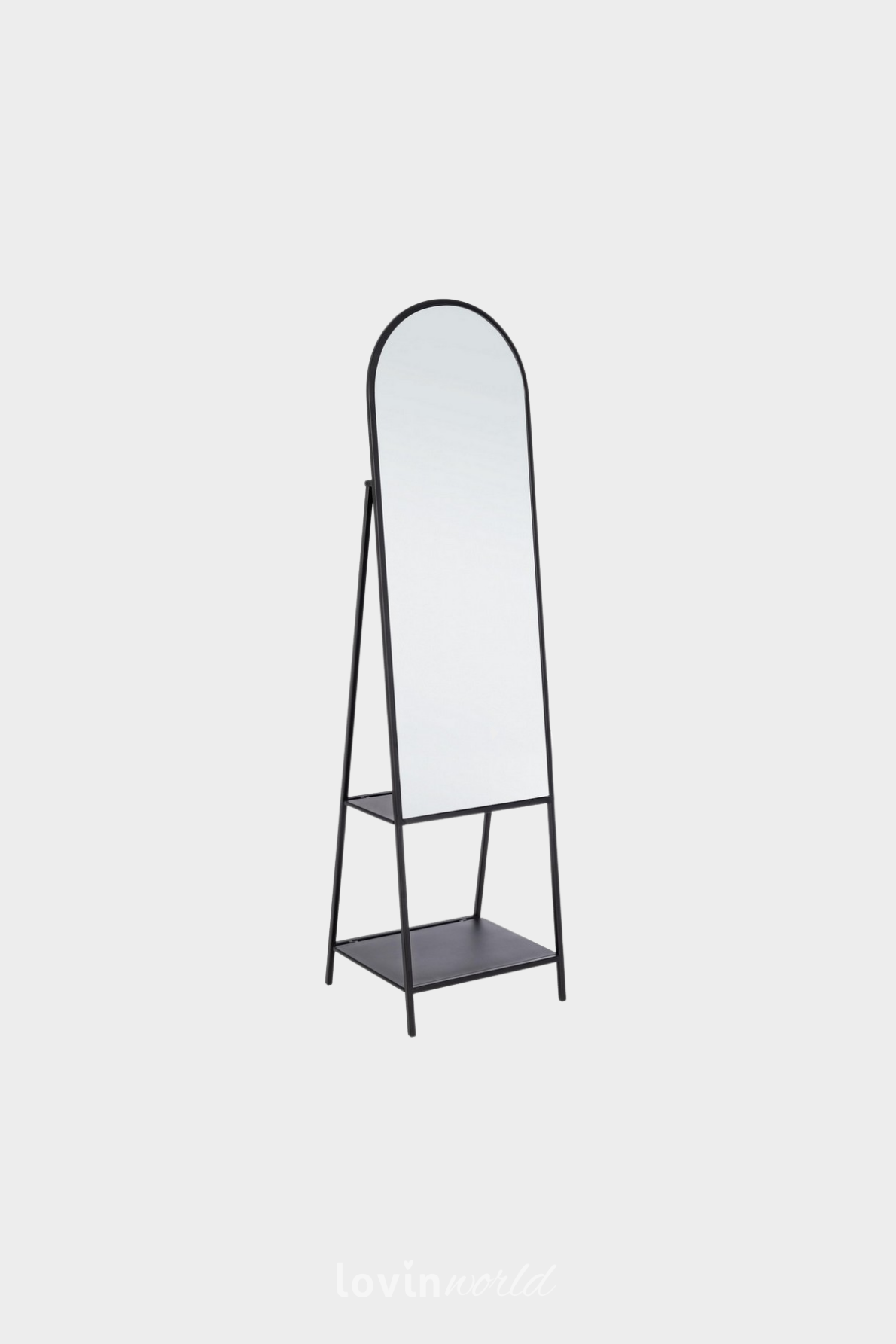 Specchio con ripiani Arin in colore nero-1