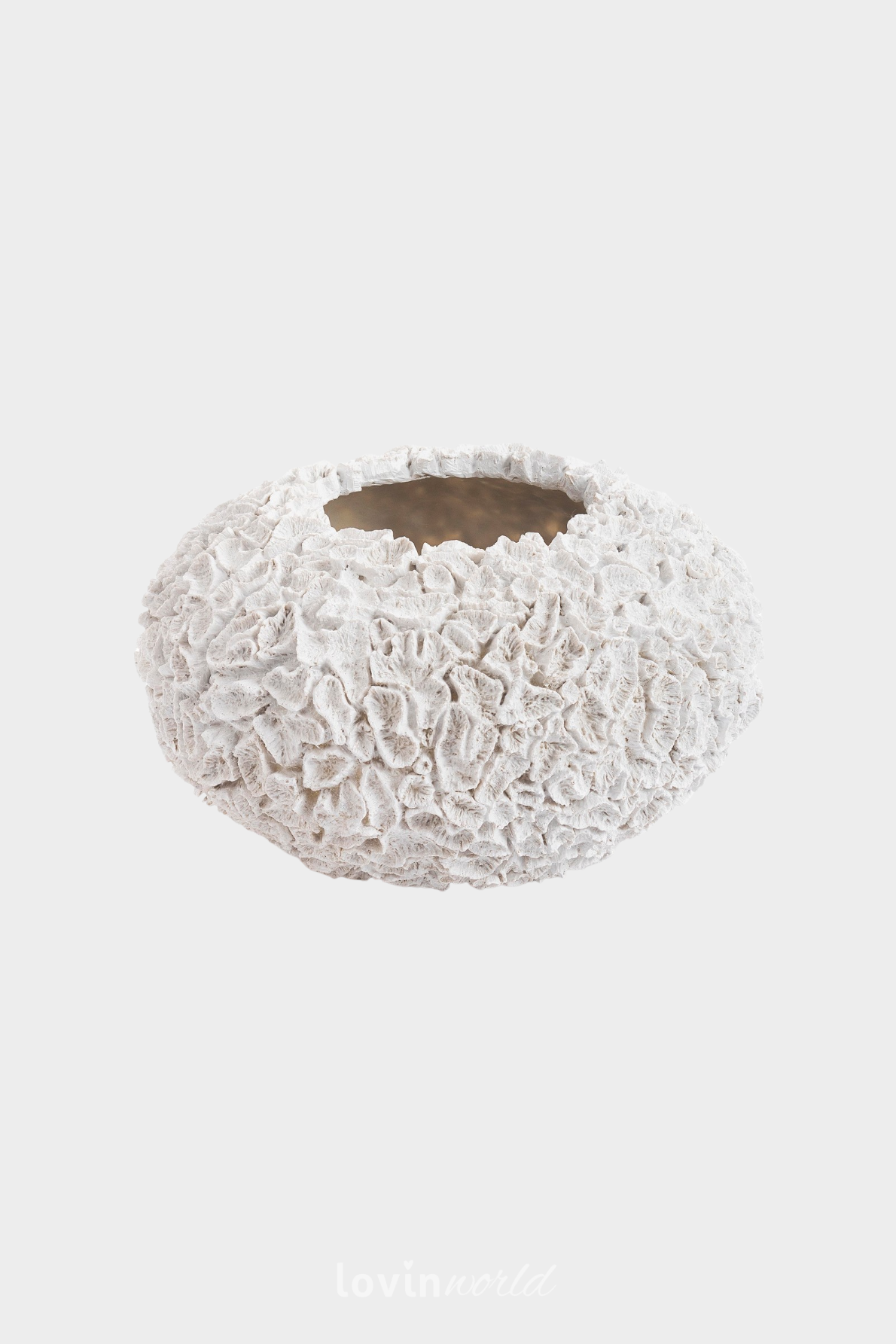 Vaso Lamè bombato in colore bianco 26,5 cm.-1