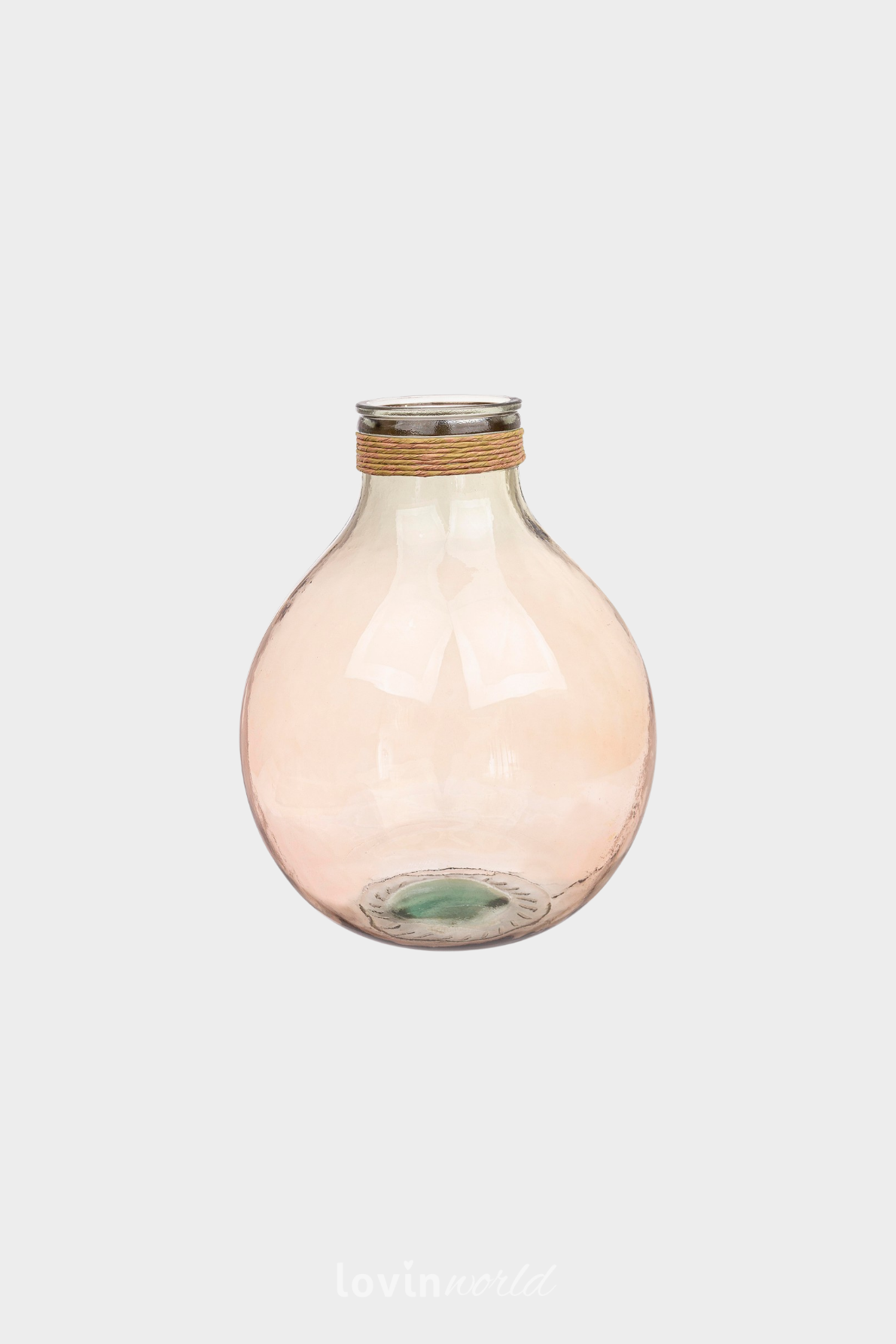 Vaso in vetro Rotang in colore rosa-1