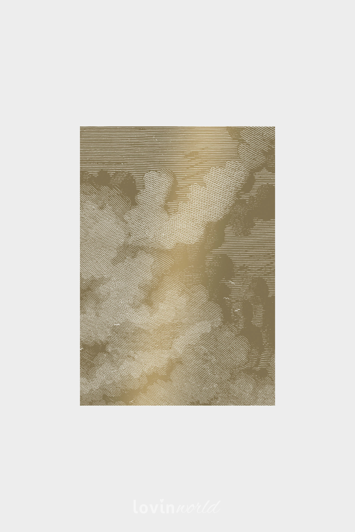 Carta da parati metallizzata Nuvole incise in colore beige-1