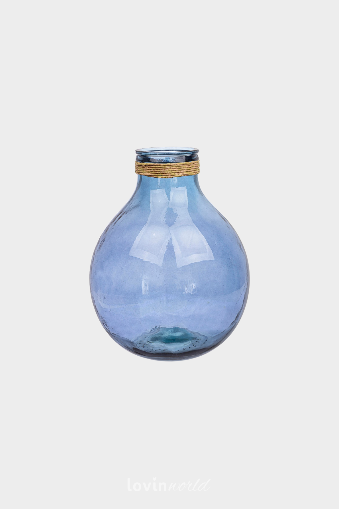 Vaso in vetro Rotang in colore blu-1