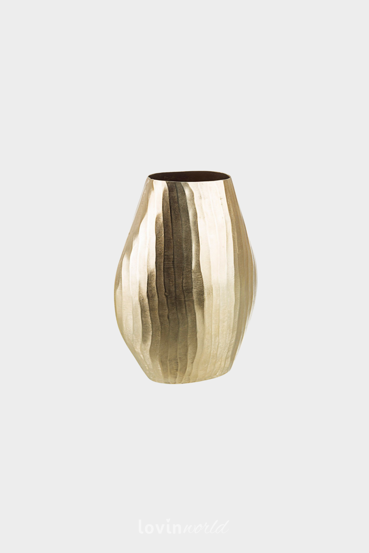 Vaso ovale Chisel in colore ottone-1