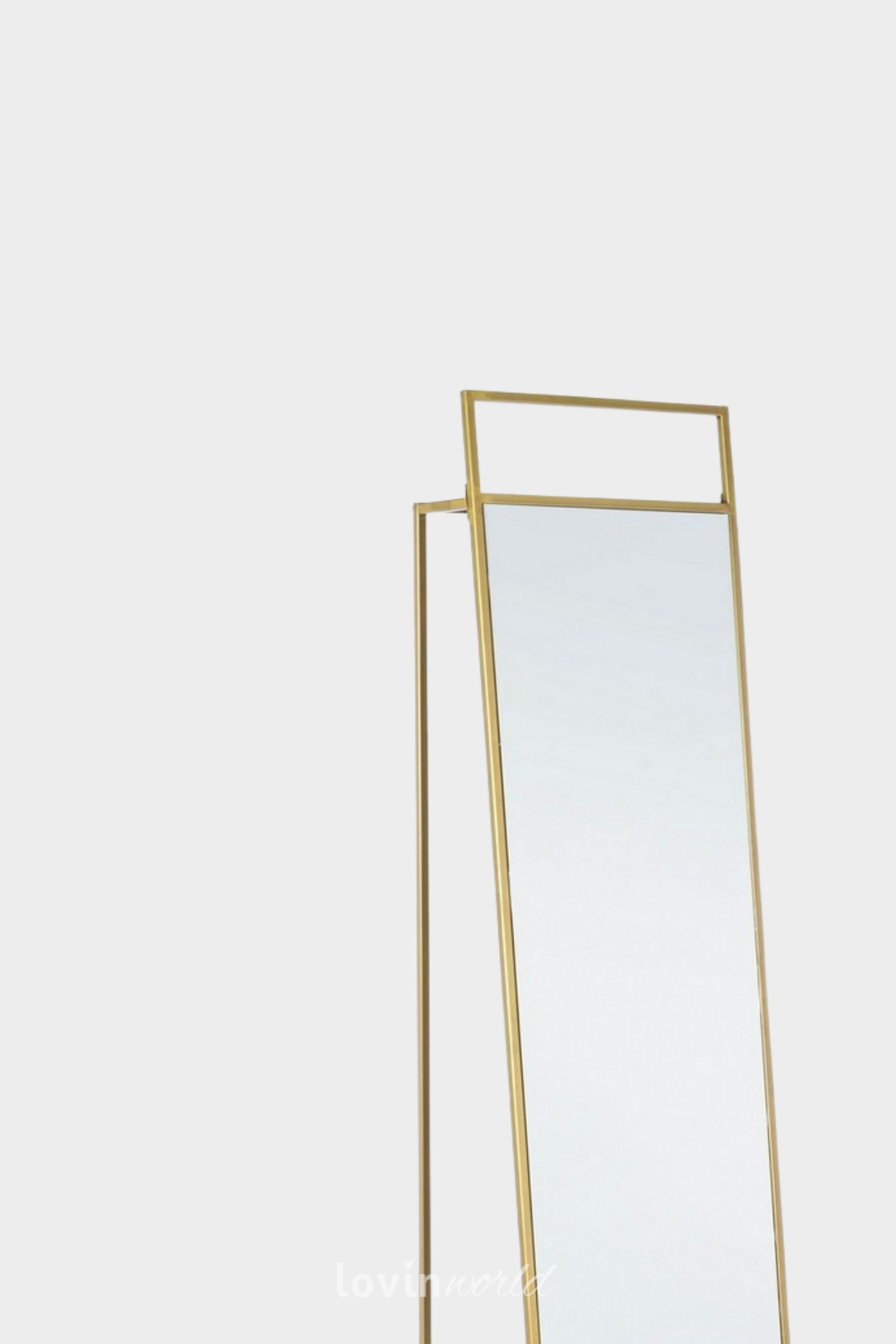 Specchio con appendiabiti Ekbal in colore oro-3