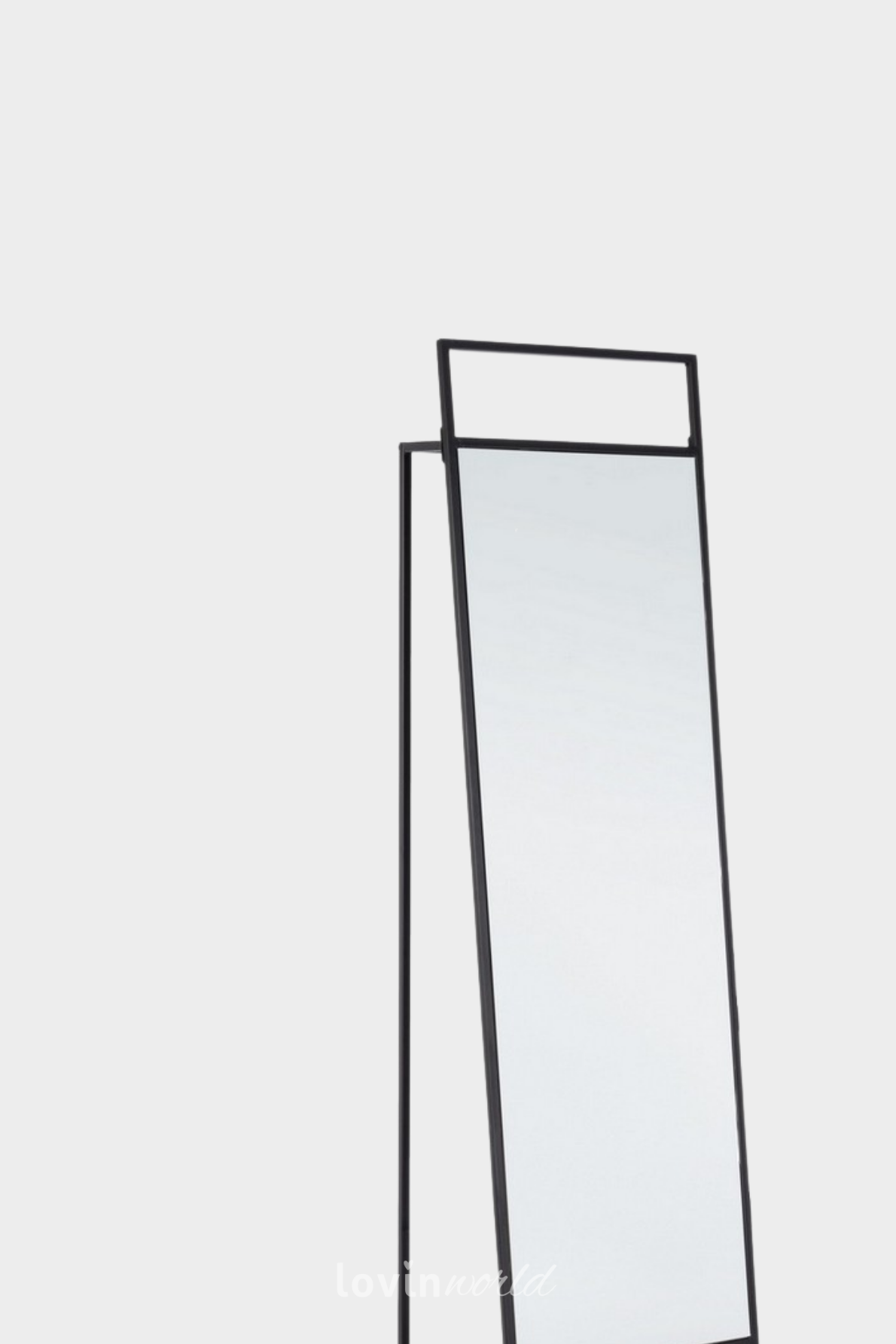 Specchio con appendiabiti Ekbal in colore nero-3