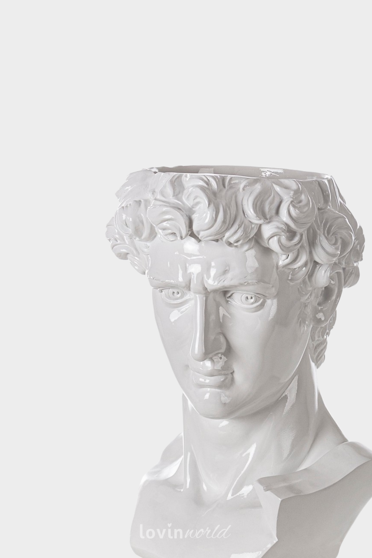 Busto decorativo Olympus in colore bianco 40 cm.-2