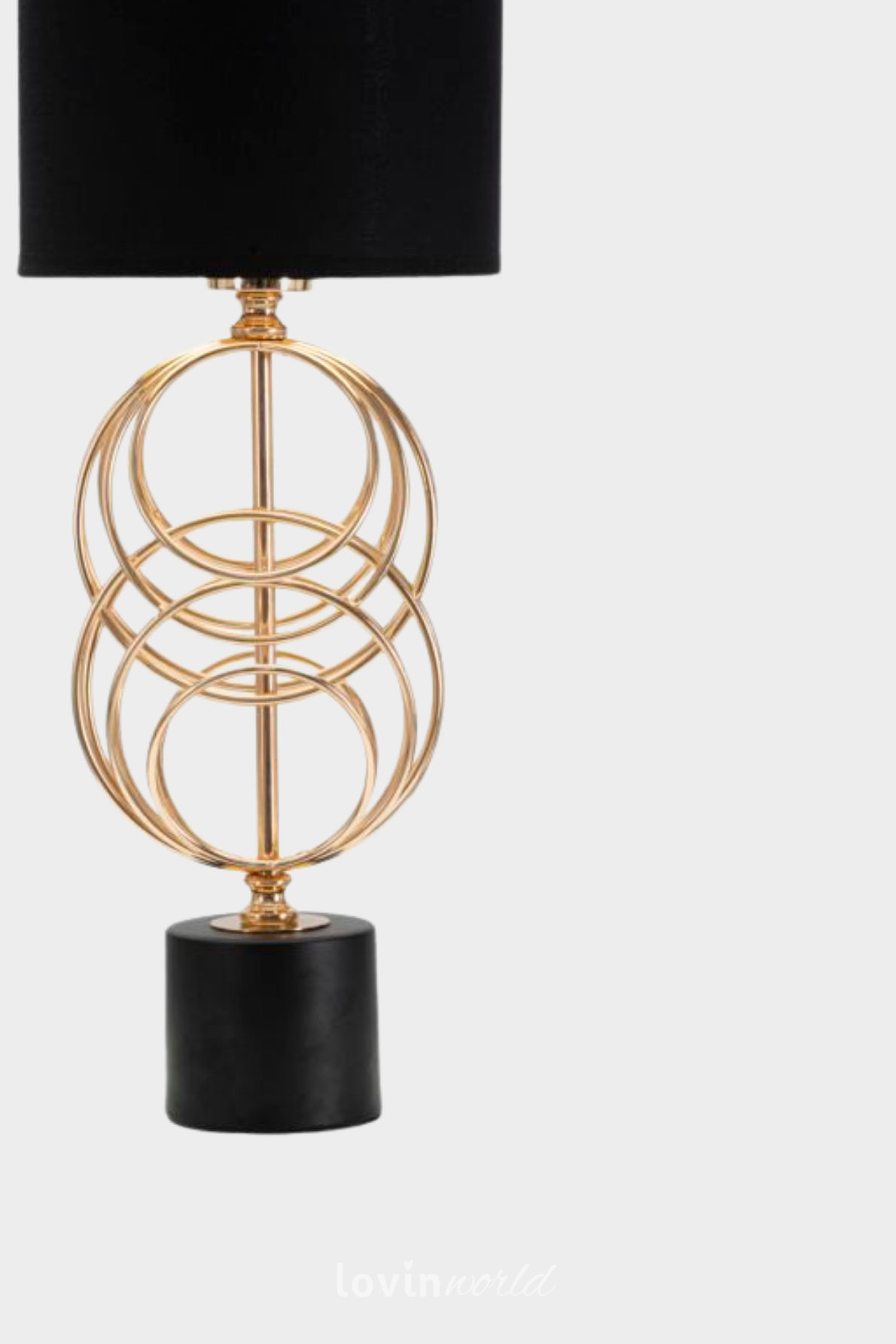 Lampada da tavolo Circly, in colore oro/nero-4