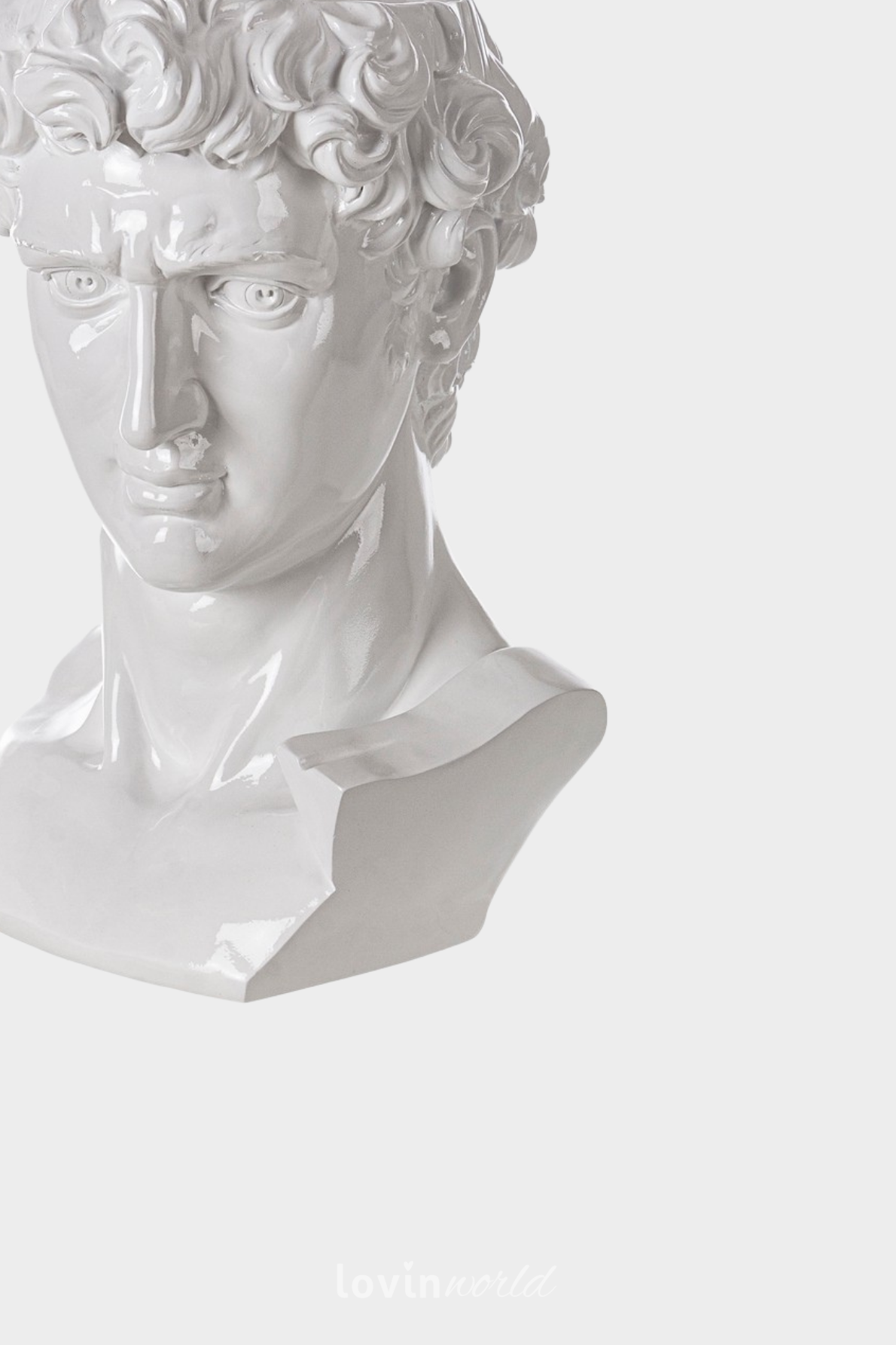 Busto decorativo Olympus in colore bianco 40 cm.-3