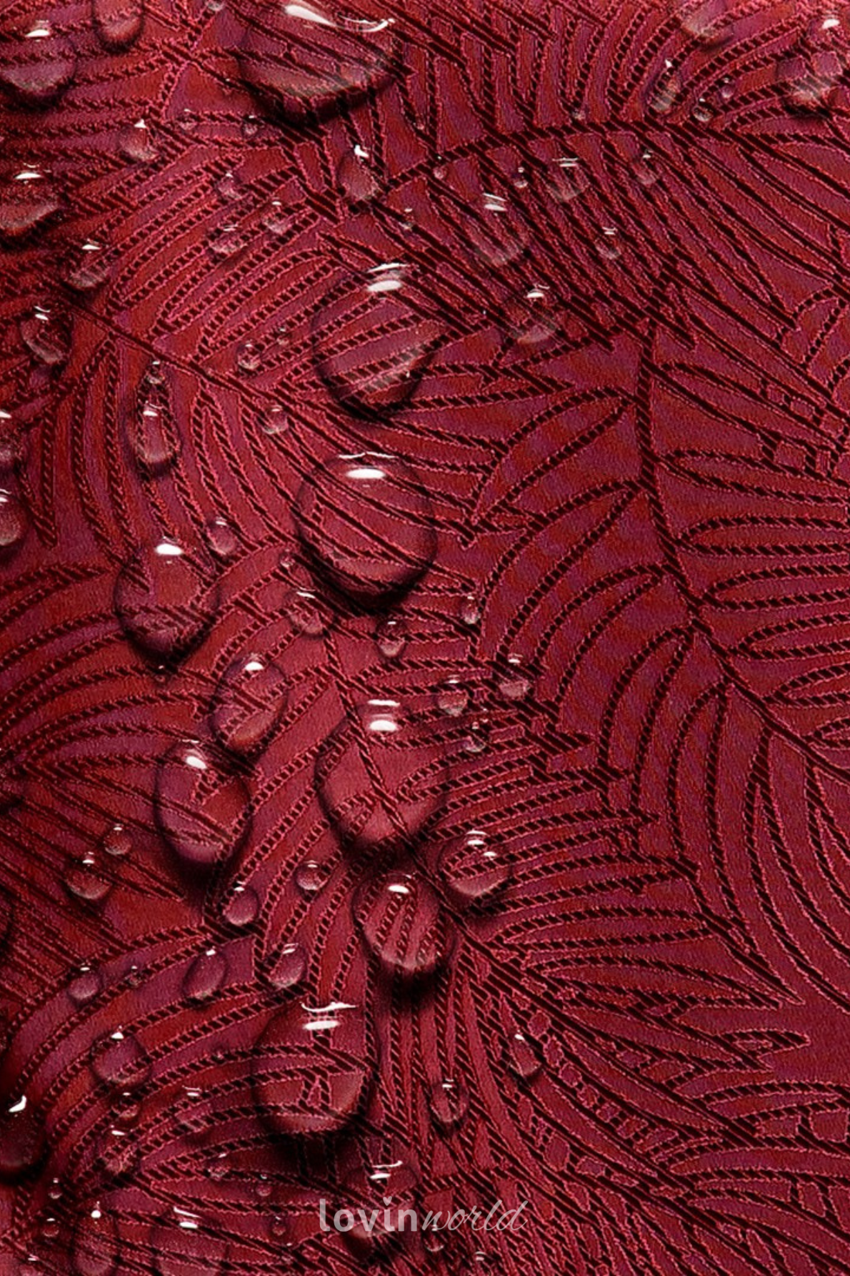 Tovaglia Gaia antimacchia, con stampa, colore rosso-4