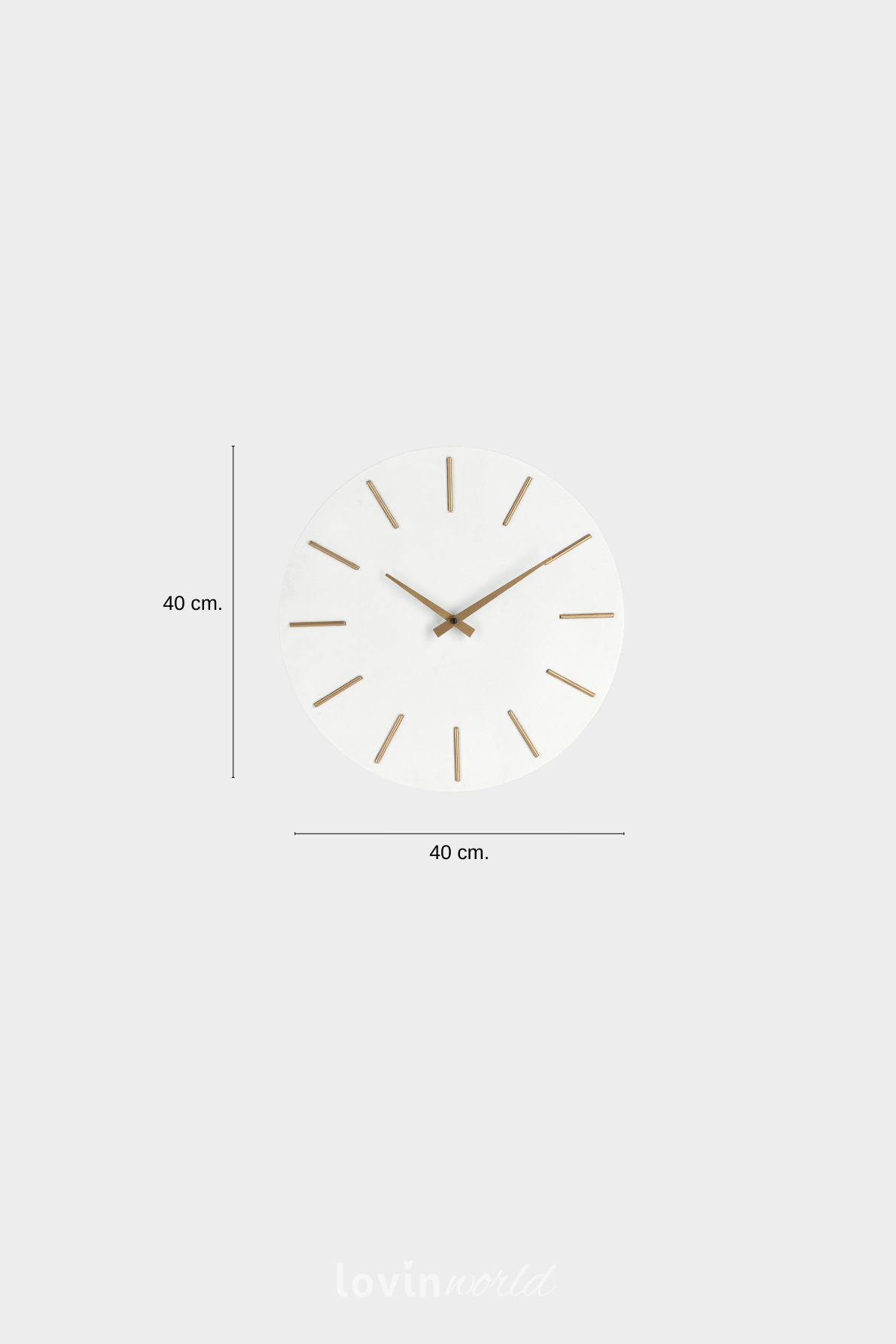 Orologio da parete Timeline in colore bianco 40x40 cm.-4