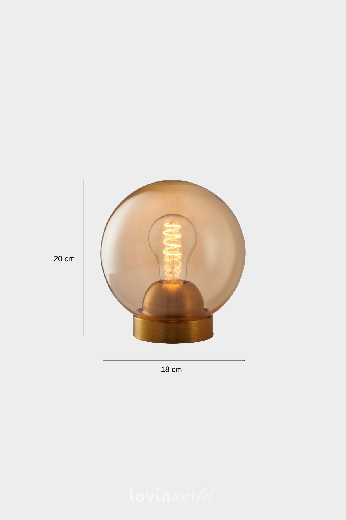 Lampada da tavolo Bubbles in colore ambra-4