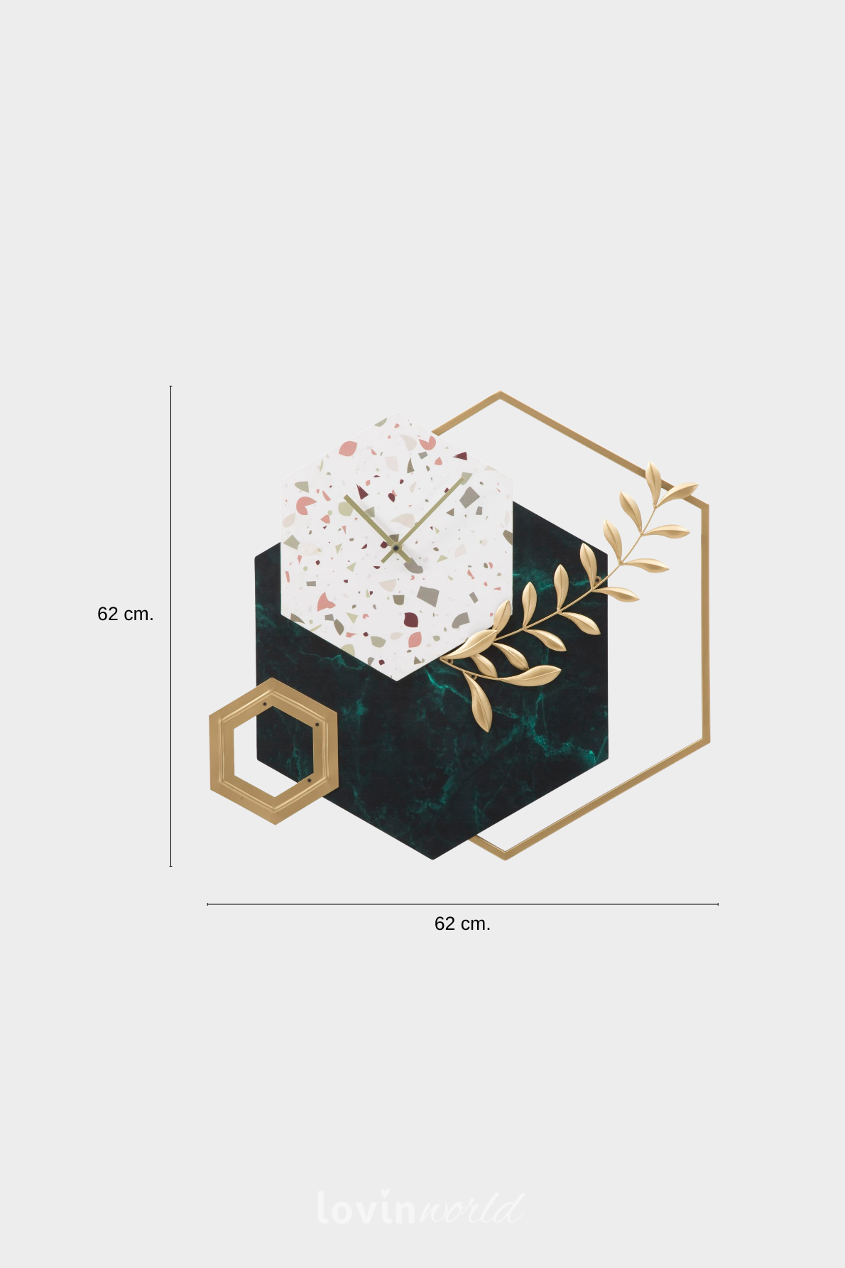Orologio da muro Hexagon, 62x62 cm.-4