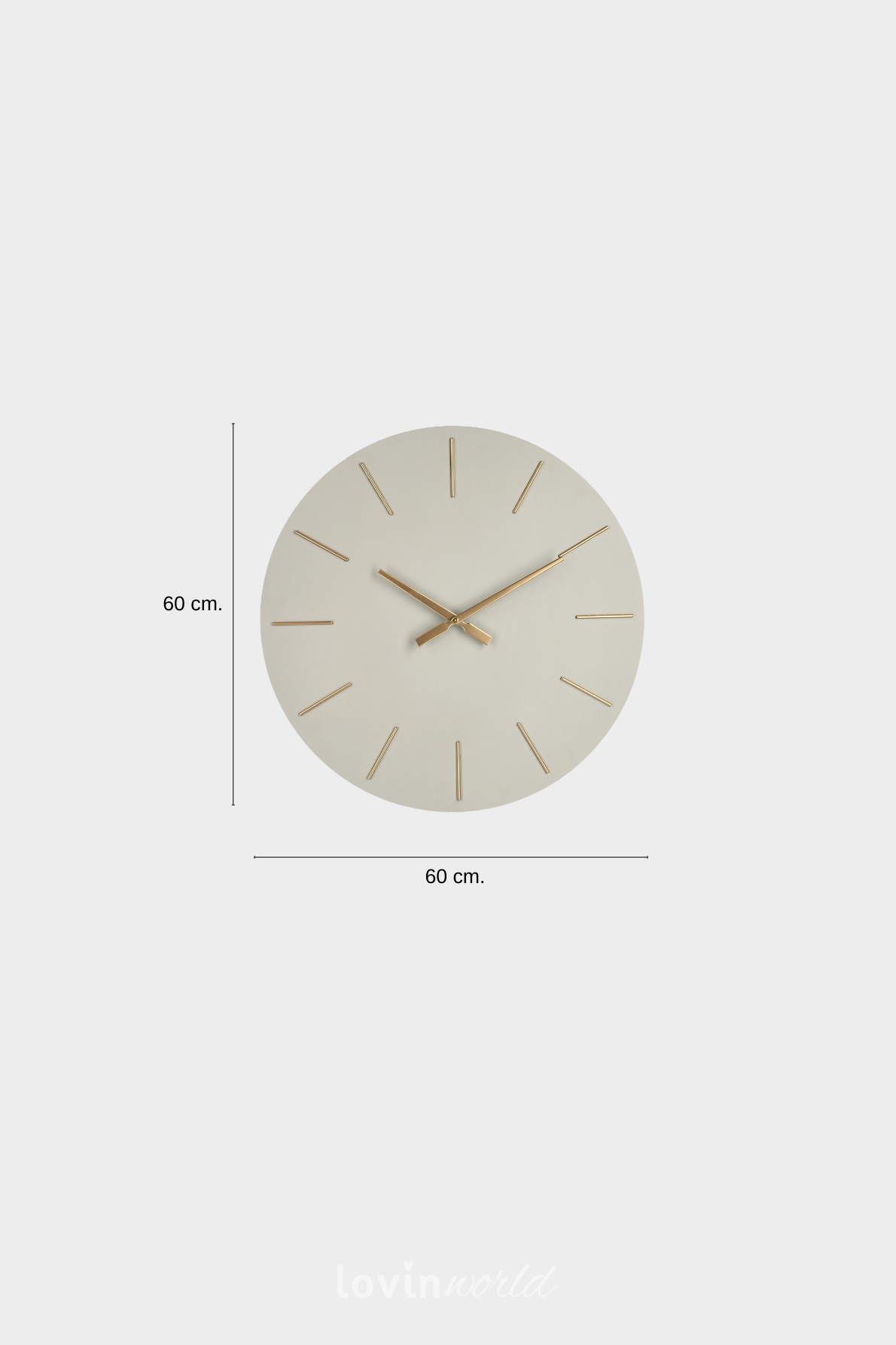Orologio da parete Timeline in colore tortora 60x60 cm.-4