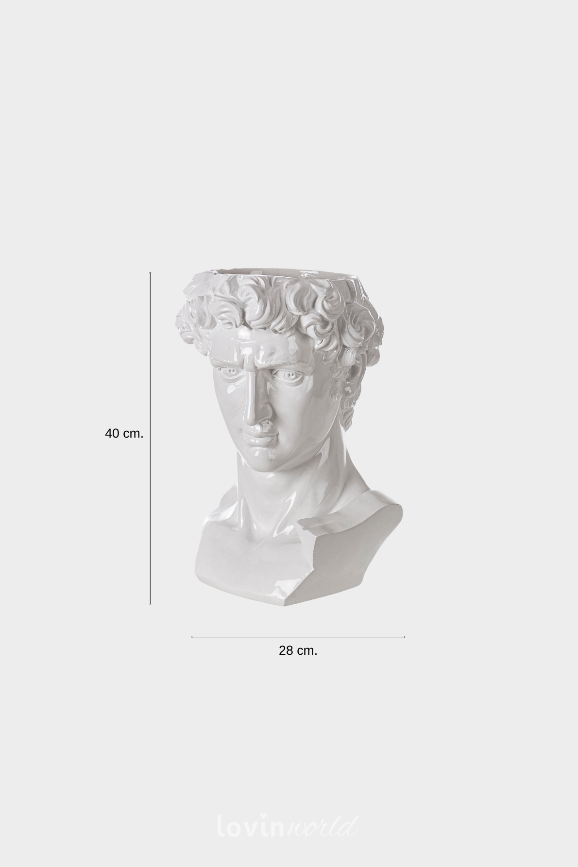 Busto decorativo Olympus in colore bianco 40 cm.-4