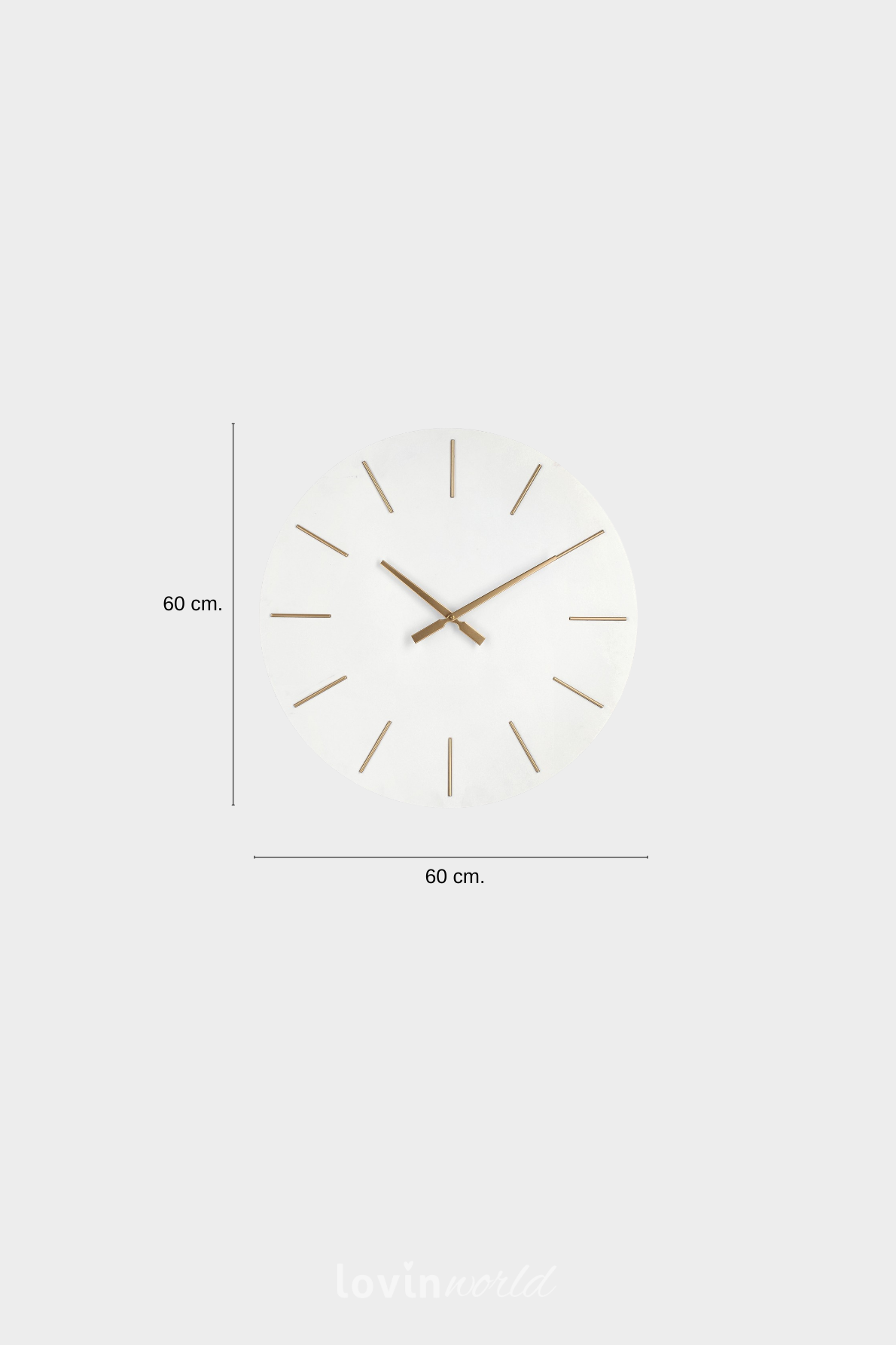 Orologio da parete Timeline in colore bianco 60x60 cm.-4